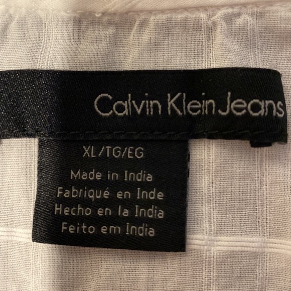 X womens Calvin Klein casual white cap sleeve embroidered regular size top XL - Picture 5 of 5